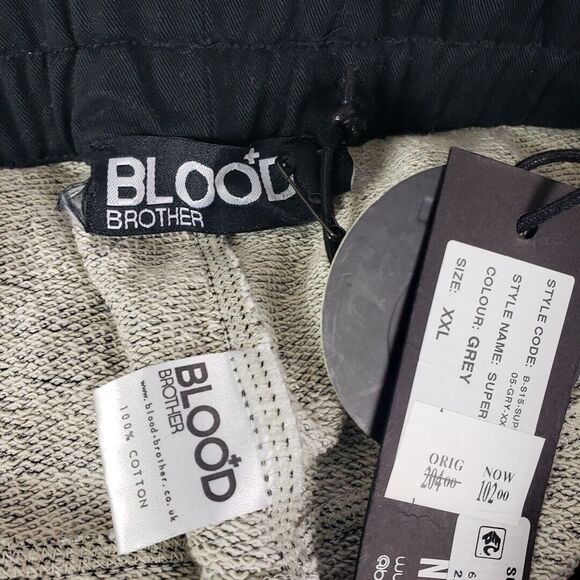 Blood Brother Pants Men's XXL Grey Super Jogger Sweatpants - Picture 8 of 9